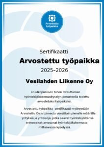 Vesilahden Liikenne Arvostettu työpaikka
